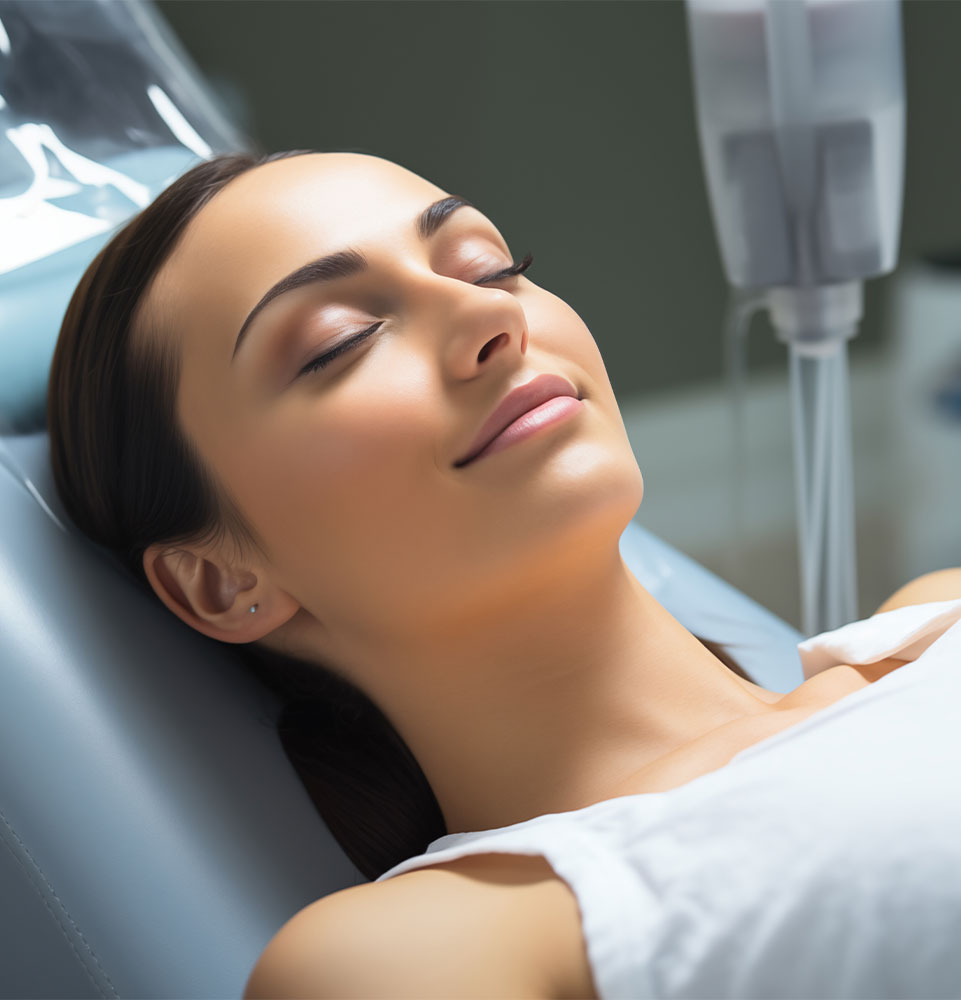 female patient undergoing dental sedation for treatment