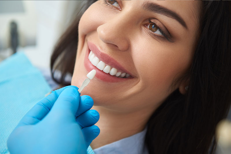 patient undergoing teeth whitening treatment